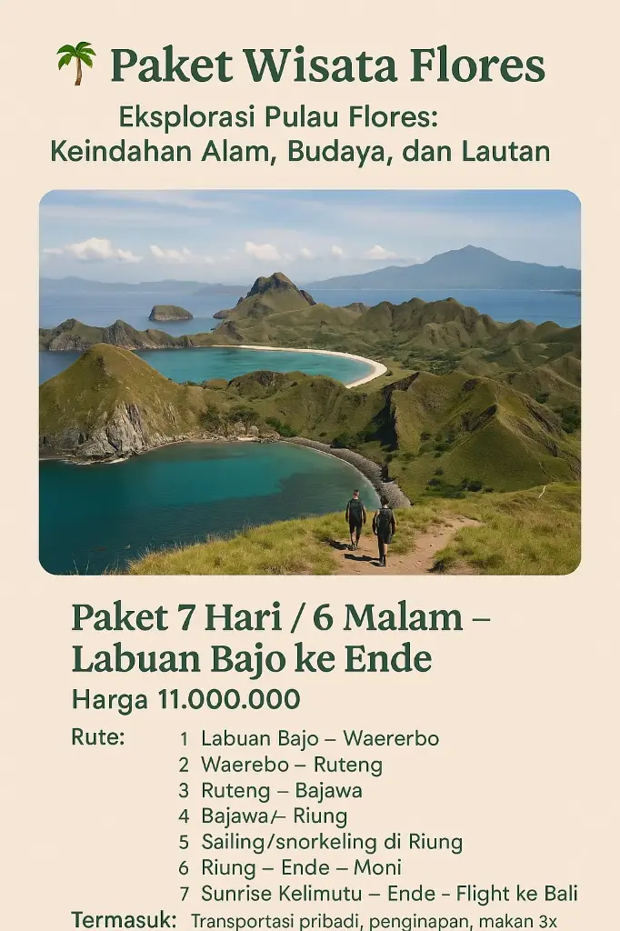 Paket 7 Hari / 6 Malam – Labuan Bajo ke Ende